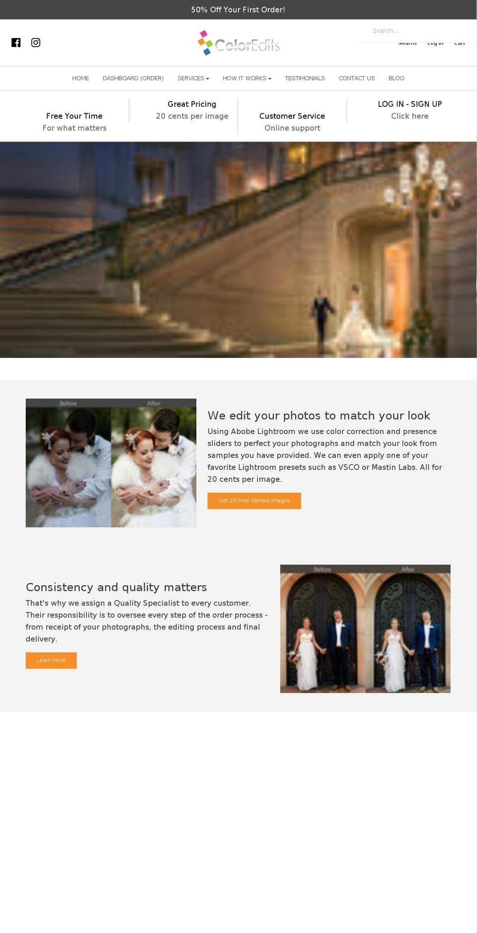 coloredits.com shopify website screenshot