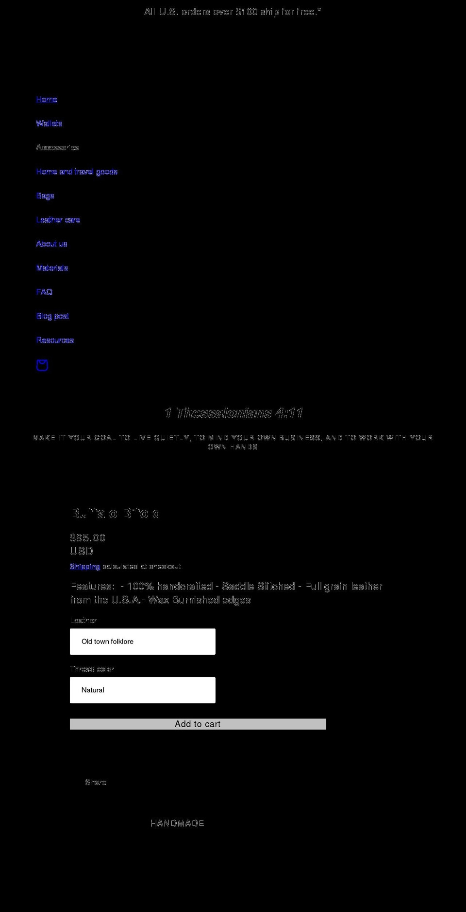 coloredredleathergoods.com shopify website screenshot