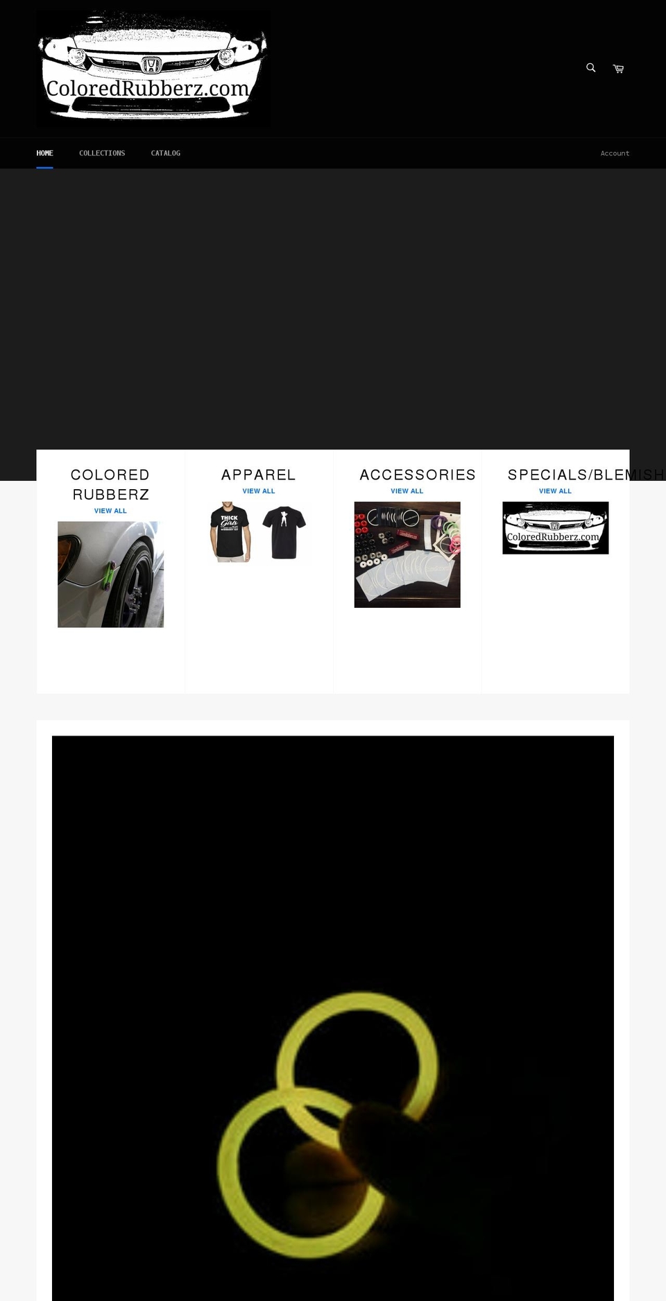 coloredrubberz.com shopify website screenshot