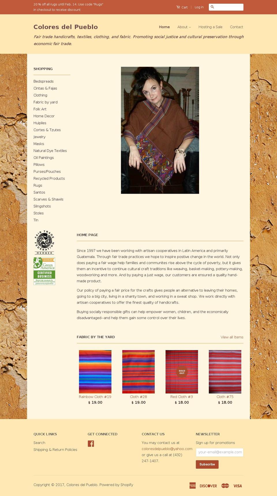 classic Shopify theme site example coloresdelpueblo.org