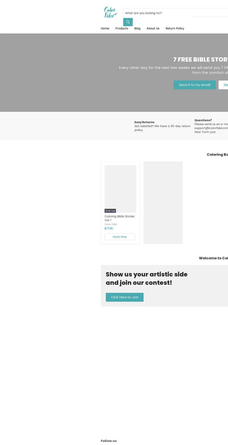 colorfidei.com — Shopify storefront screenshot