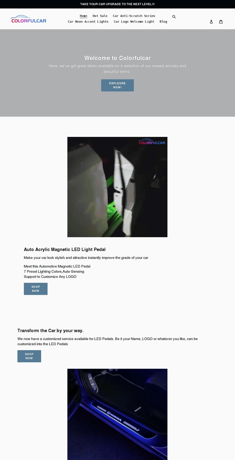 colorfulcar.com shopify website screenshot
