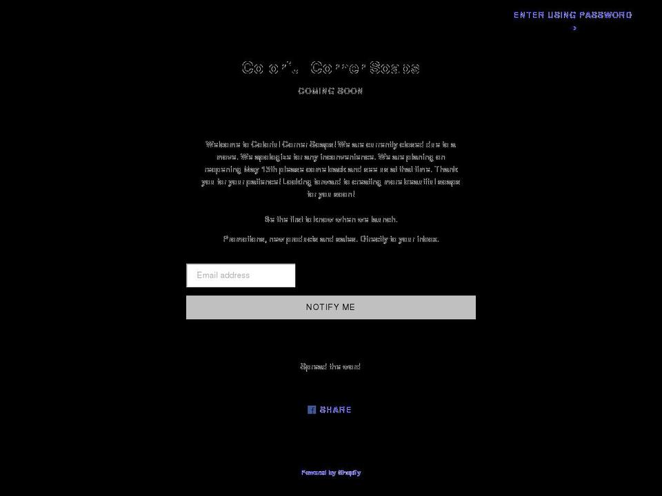 colorfulcornersoaps.com shopify website screenshot