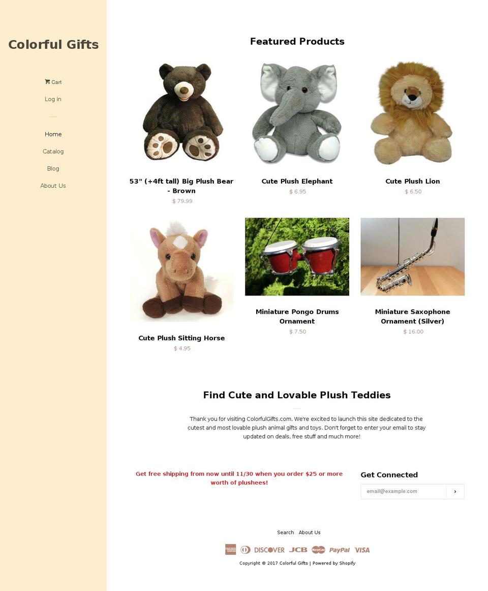colorfulgifts.com shopify website screenshot