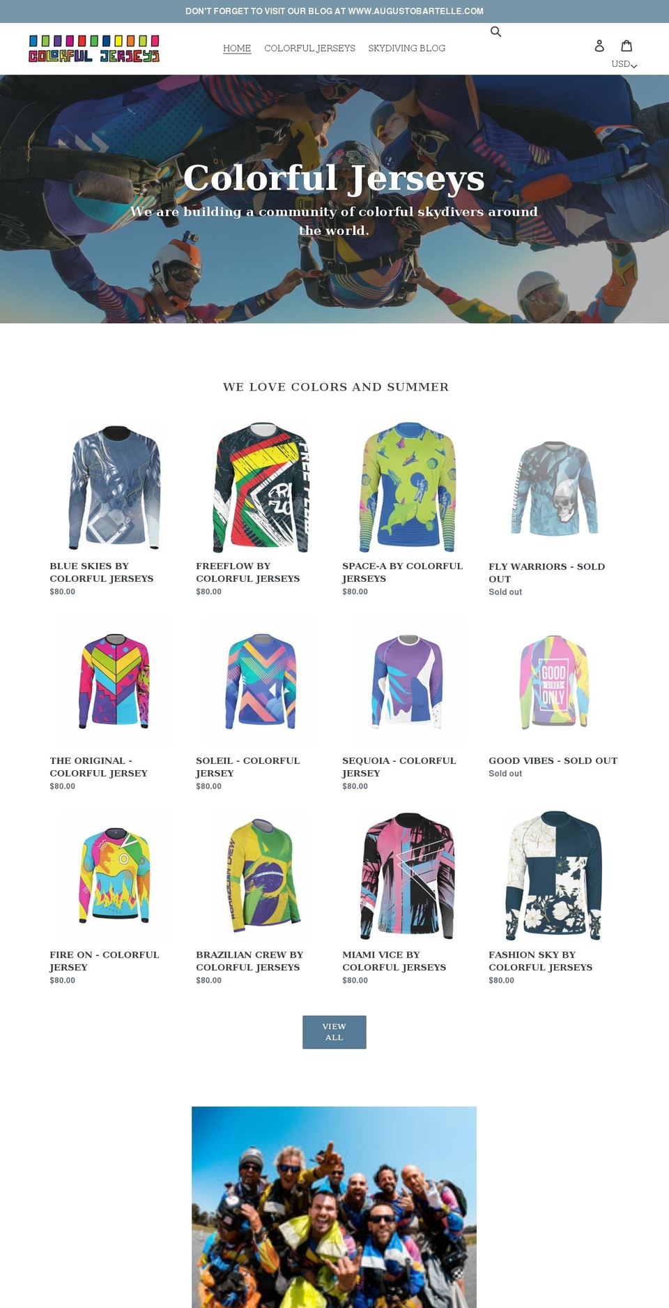 colorfuljerseys.com shopify website screenshot