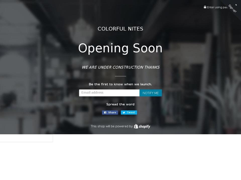 colorfulnites.com shopify website screenshot
