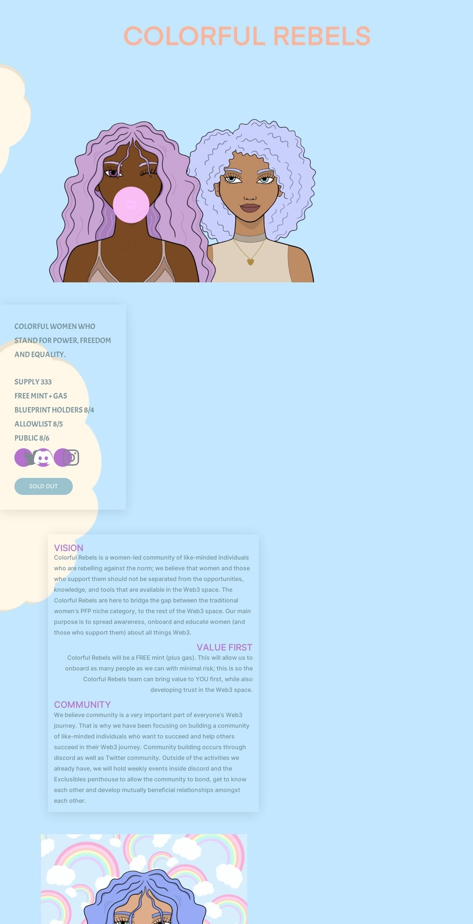 colorfulrebels.com — Shopify storefront screenshot