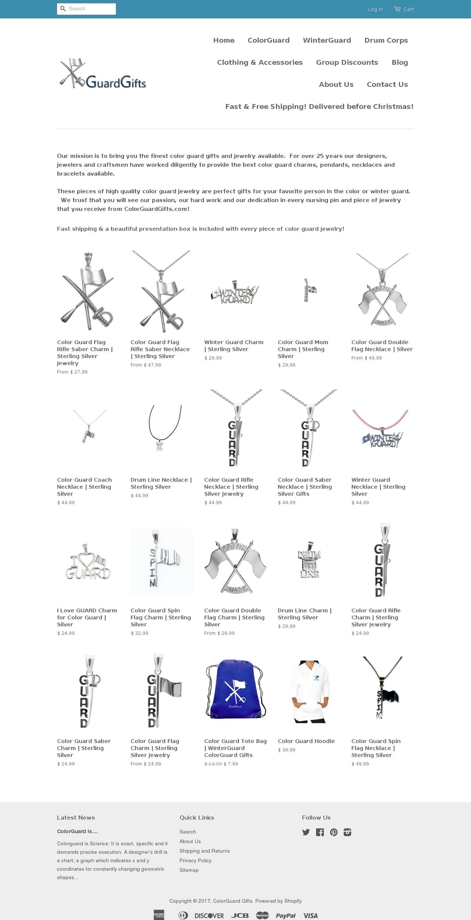 colorguardgifts.com shopify website screenshot