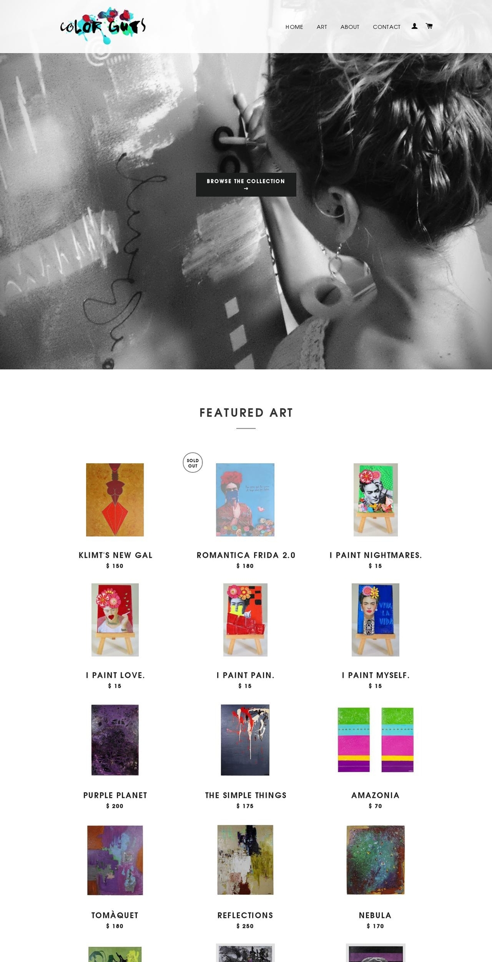 colorguts.com shopify website screenshot