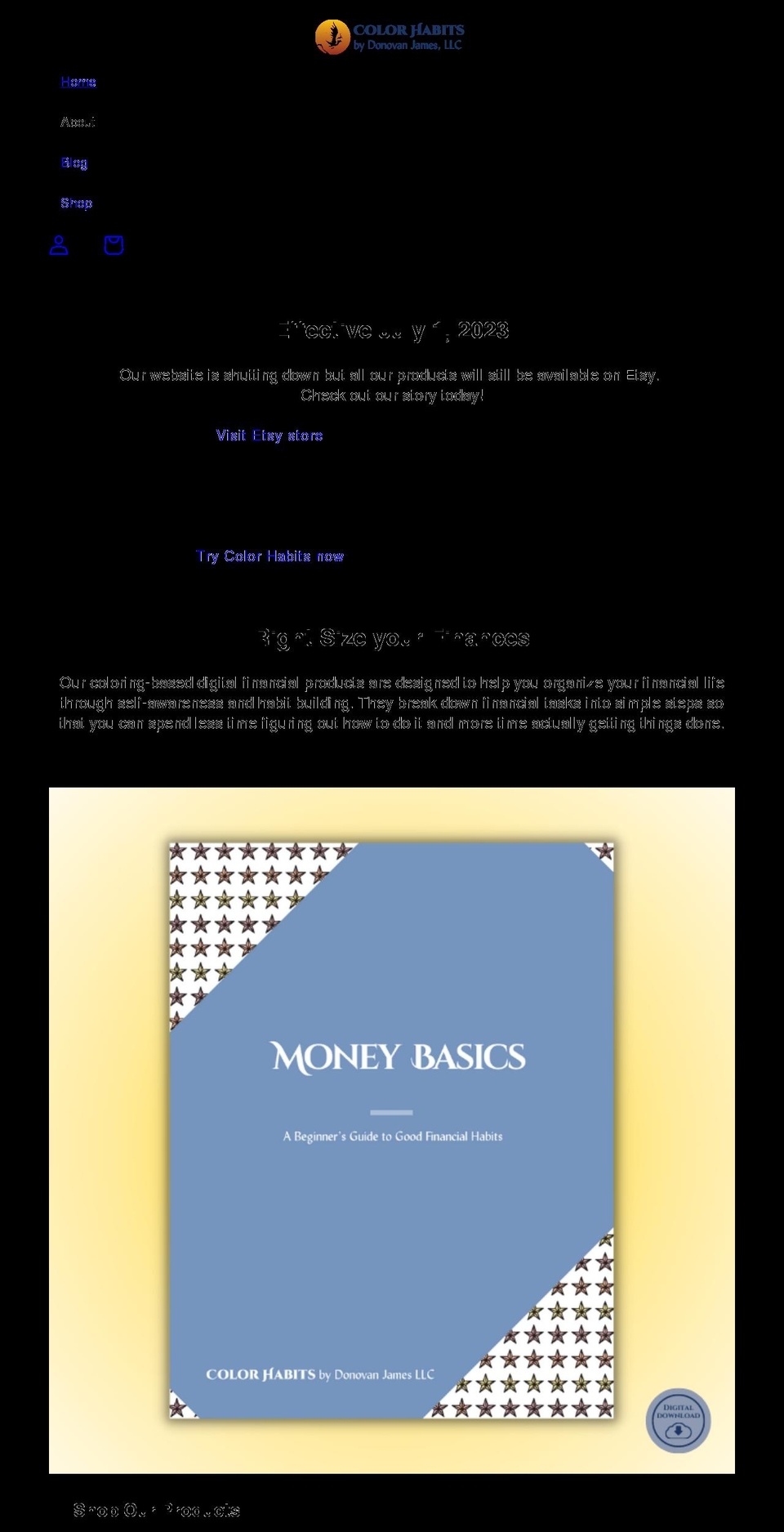 Website version Shopify theme site example colorhabits.com