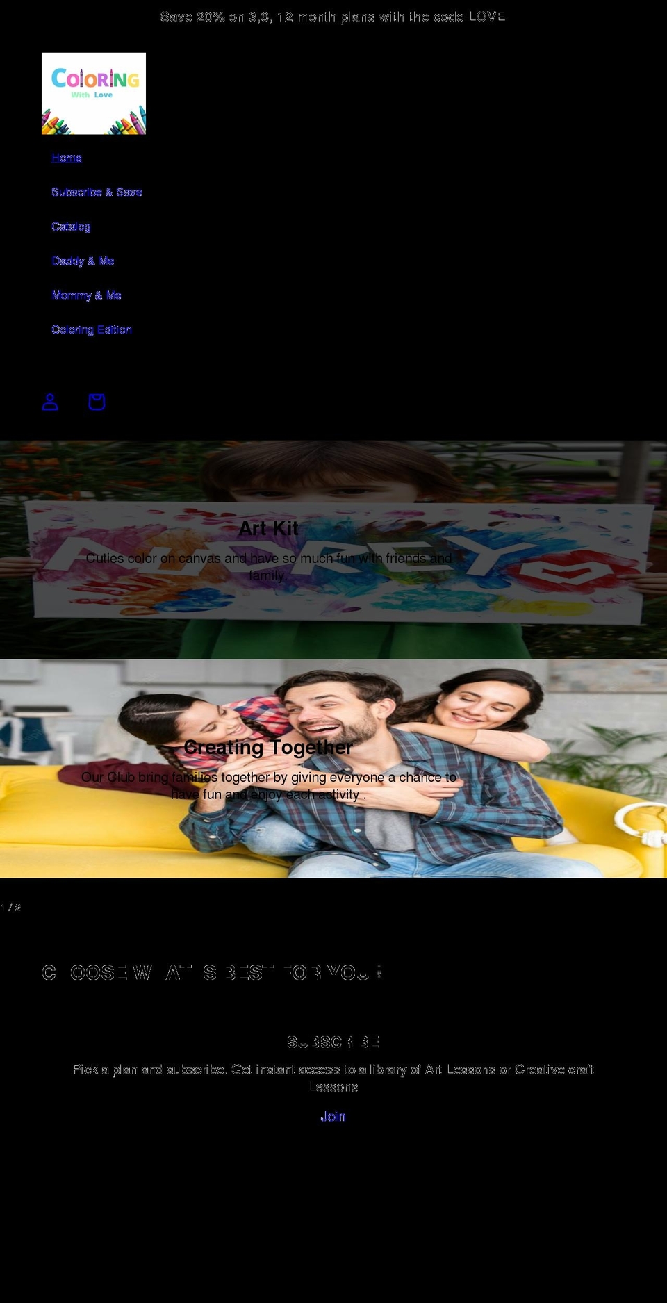 coloringwithlove.com shopify website screenshot