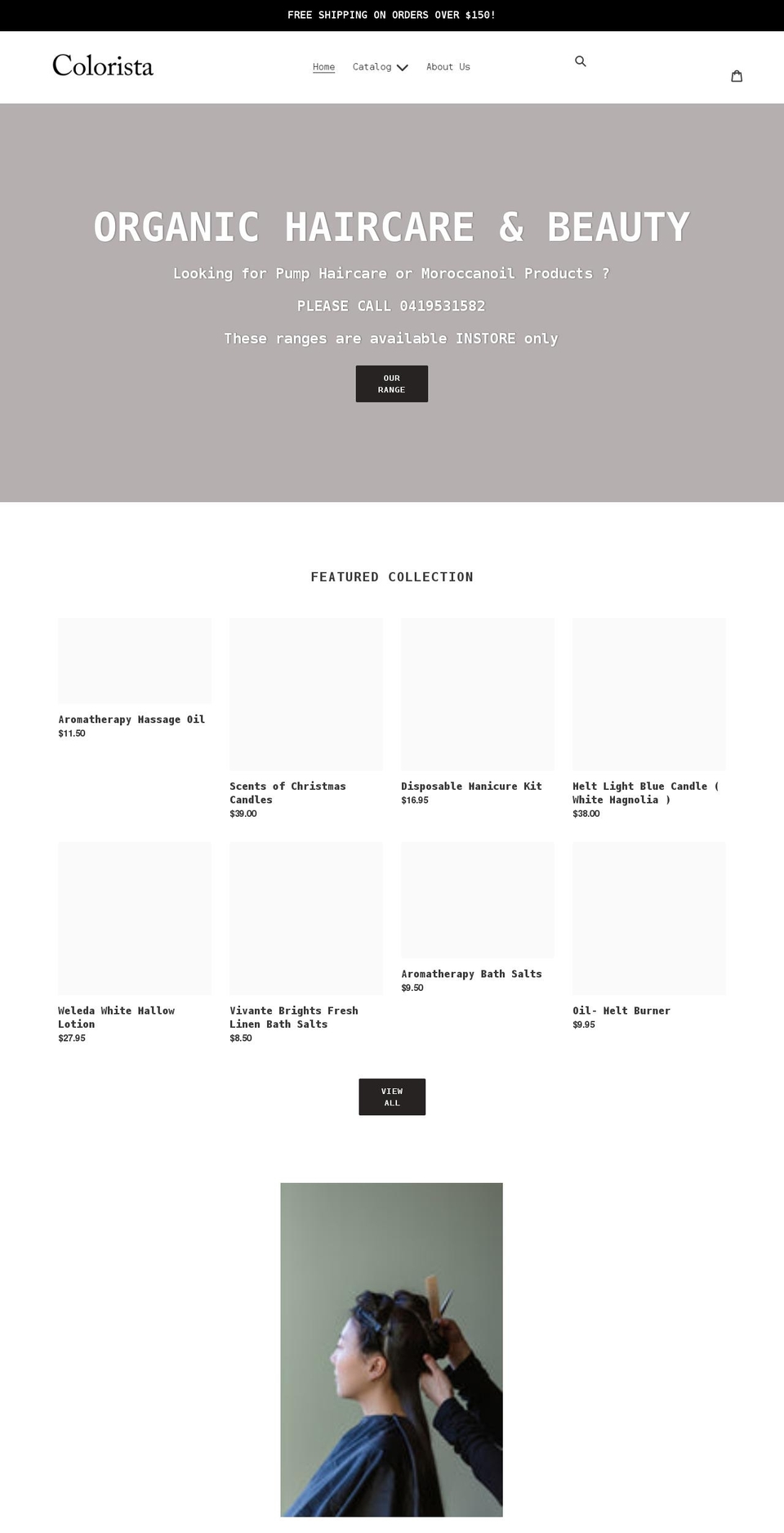 coloristahairandbeauty.com shopify website screenshot