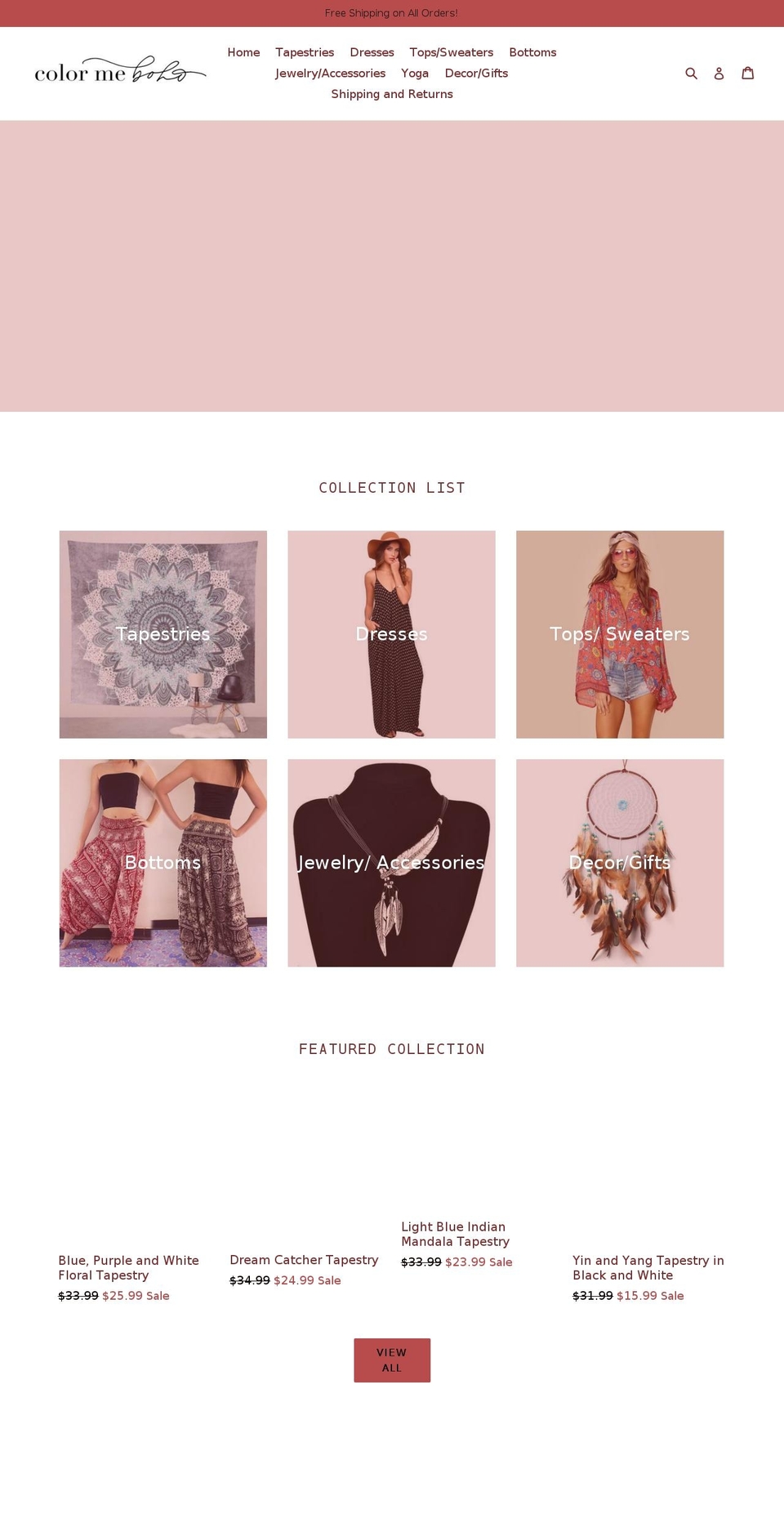 colormeboho.com — Shopify storefront screenshot