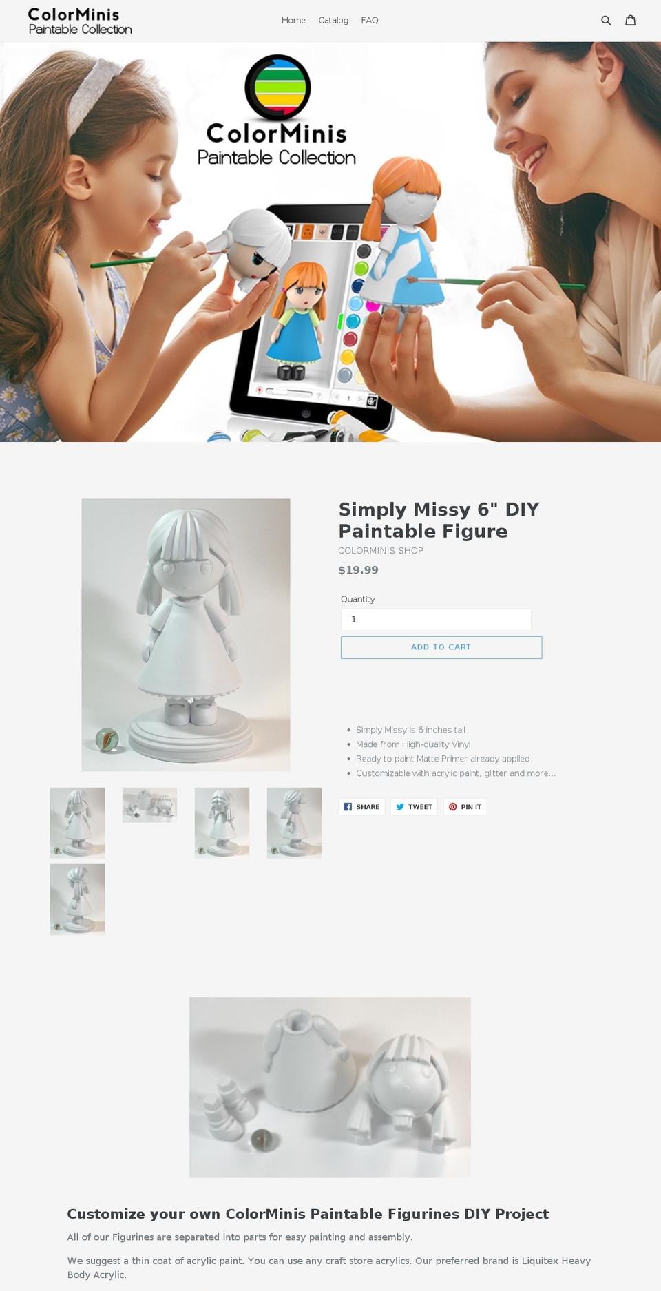 colorminis.com shopify website screenshot