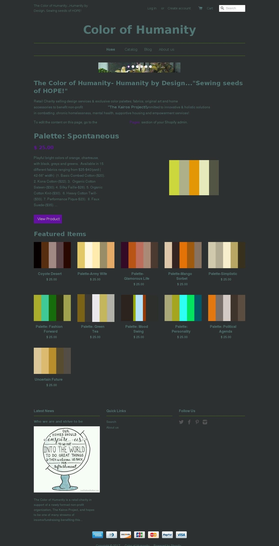 colorofhumanity.com shopify website screenshot