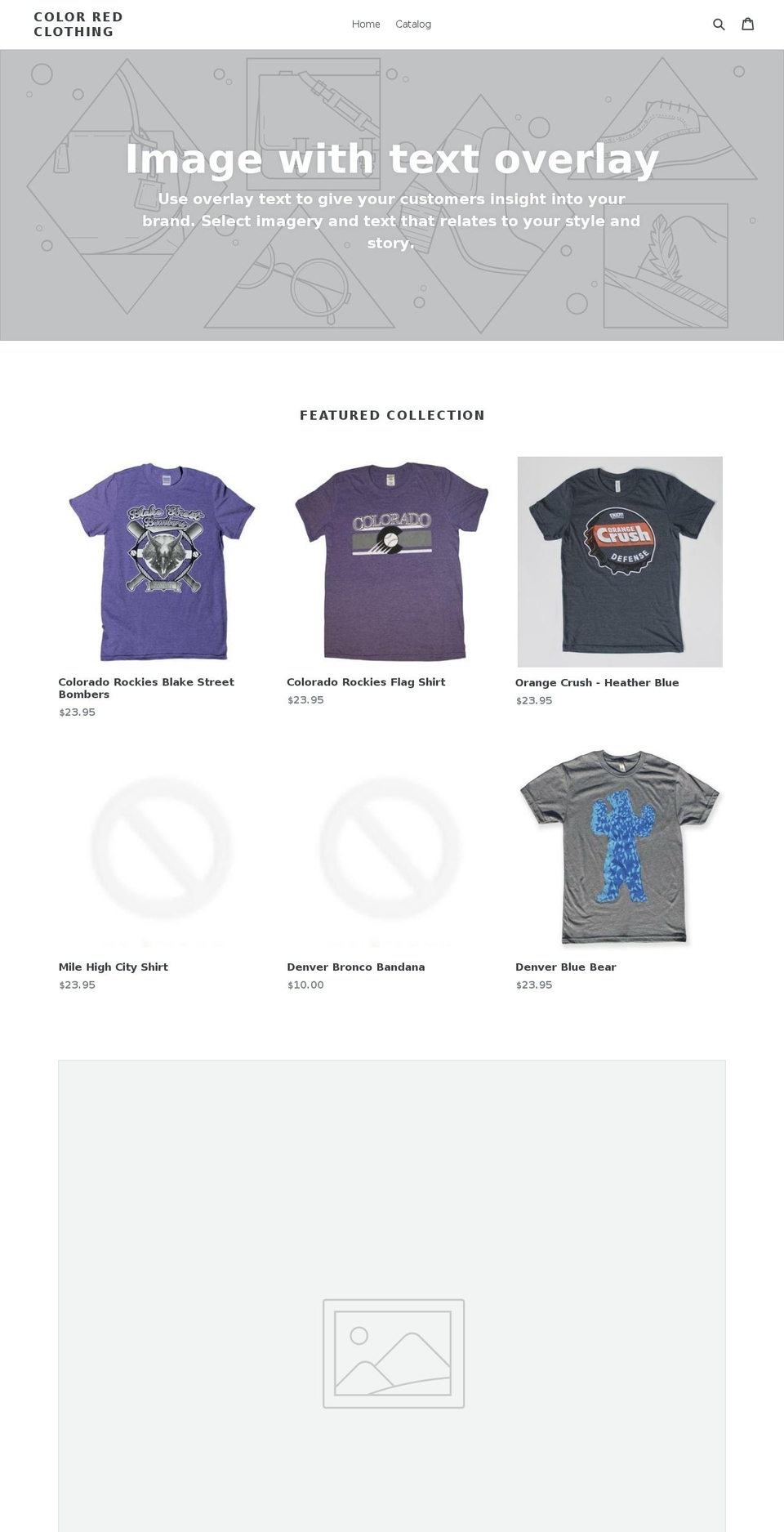 colorredclothing.com — Shopify storefront screenshot