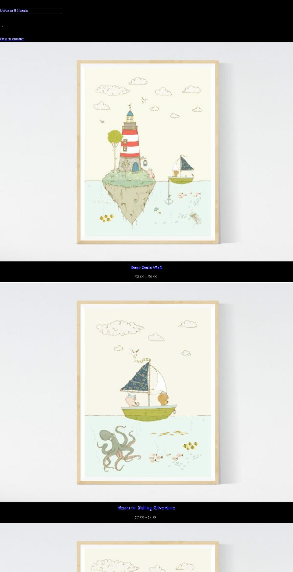 colorsandhearts.com shopify website screenshot