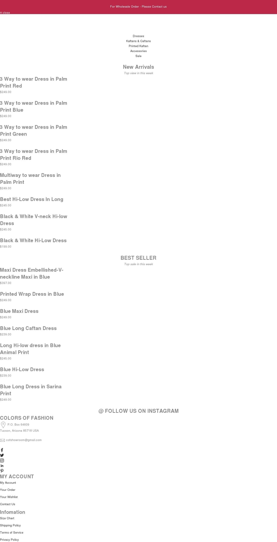 colorsoffashion.net shopify website screenshot