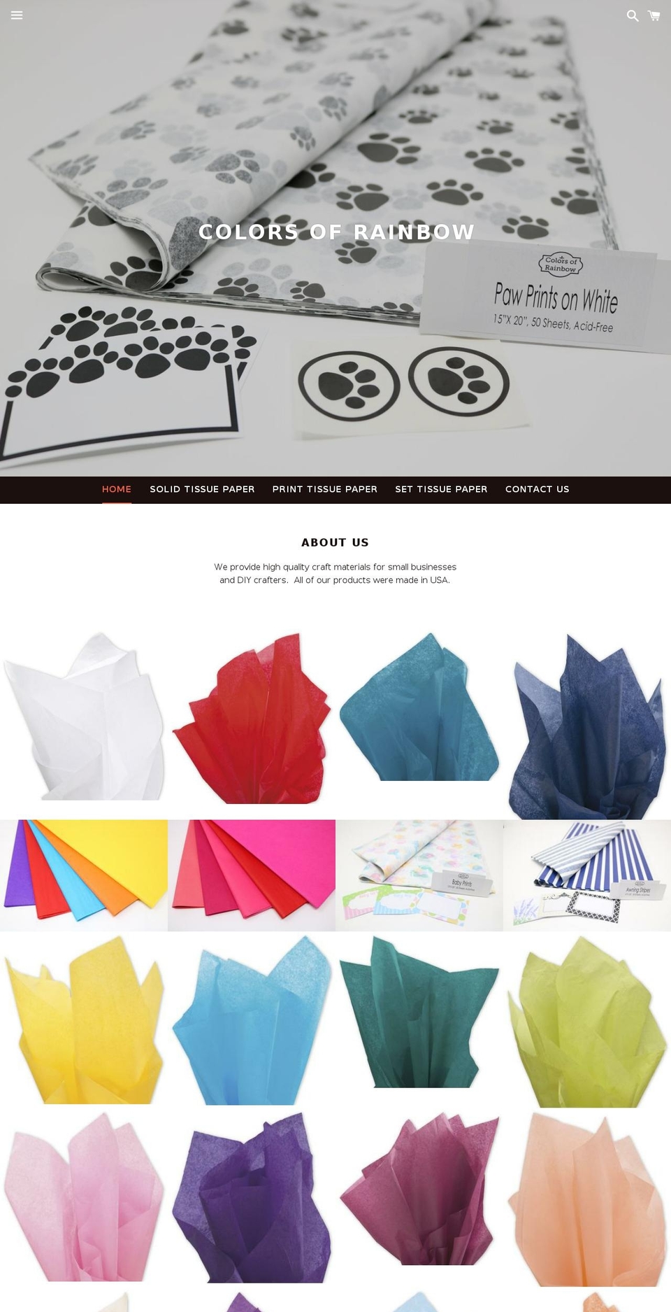 colorsofrainbow.com shopify website screenshot