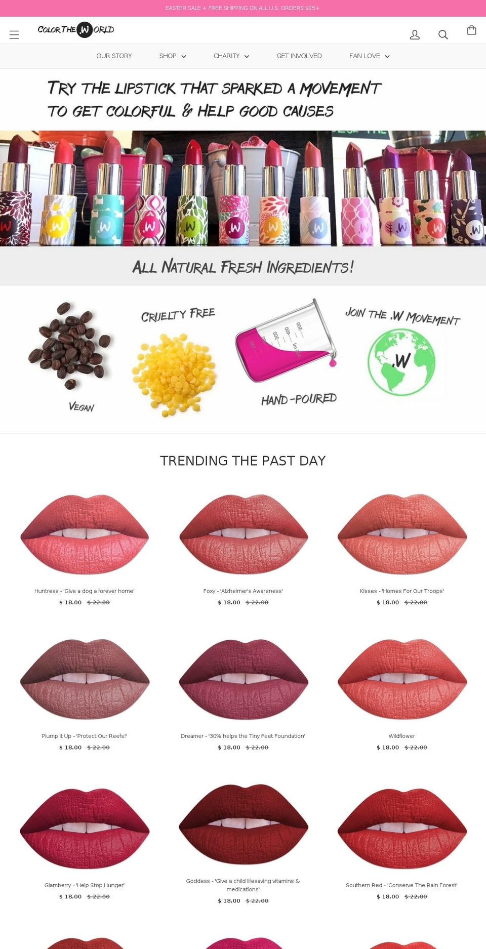 colortheworldlipsticks.com shopify website screenshot