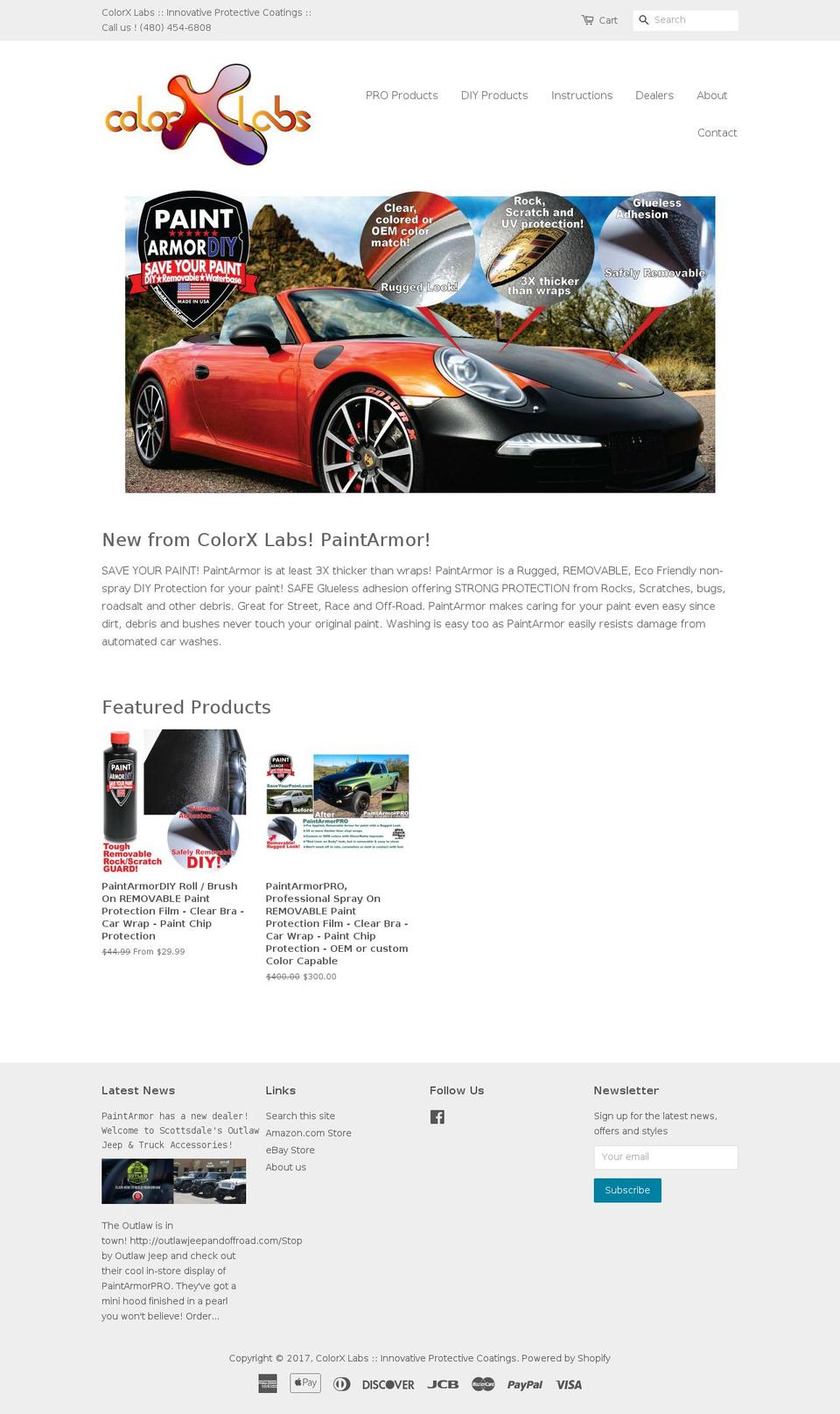 colorxlabs.com shopify website screenshot
