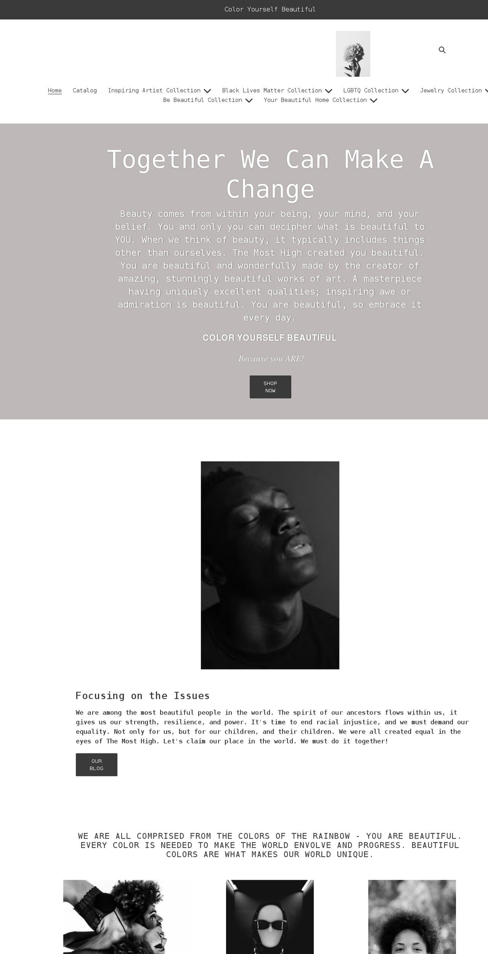 coloryourselfbeautiful.com shopify website screenshot