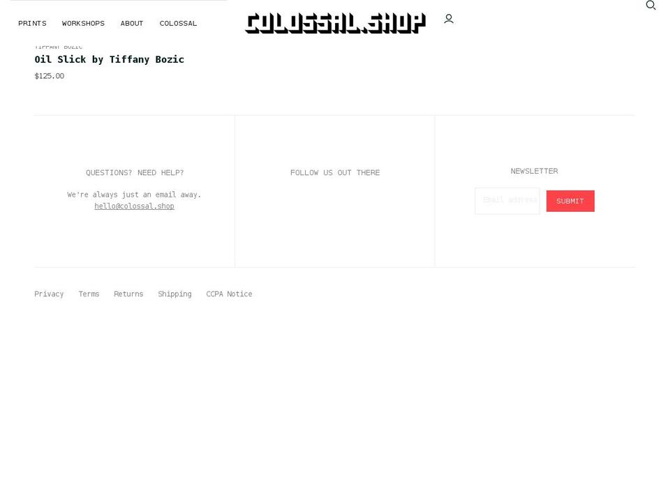 colossal.shop shopify website screenshot