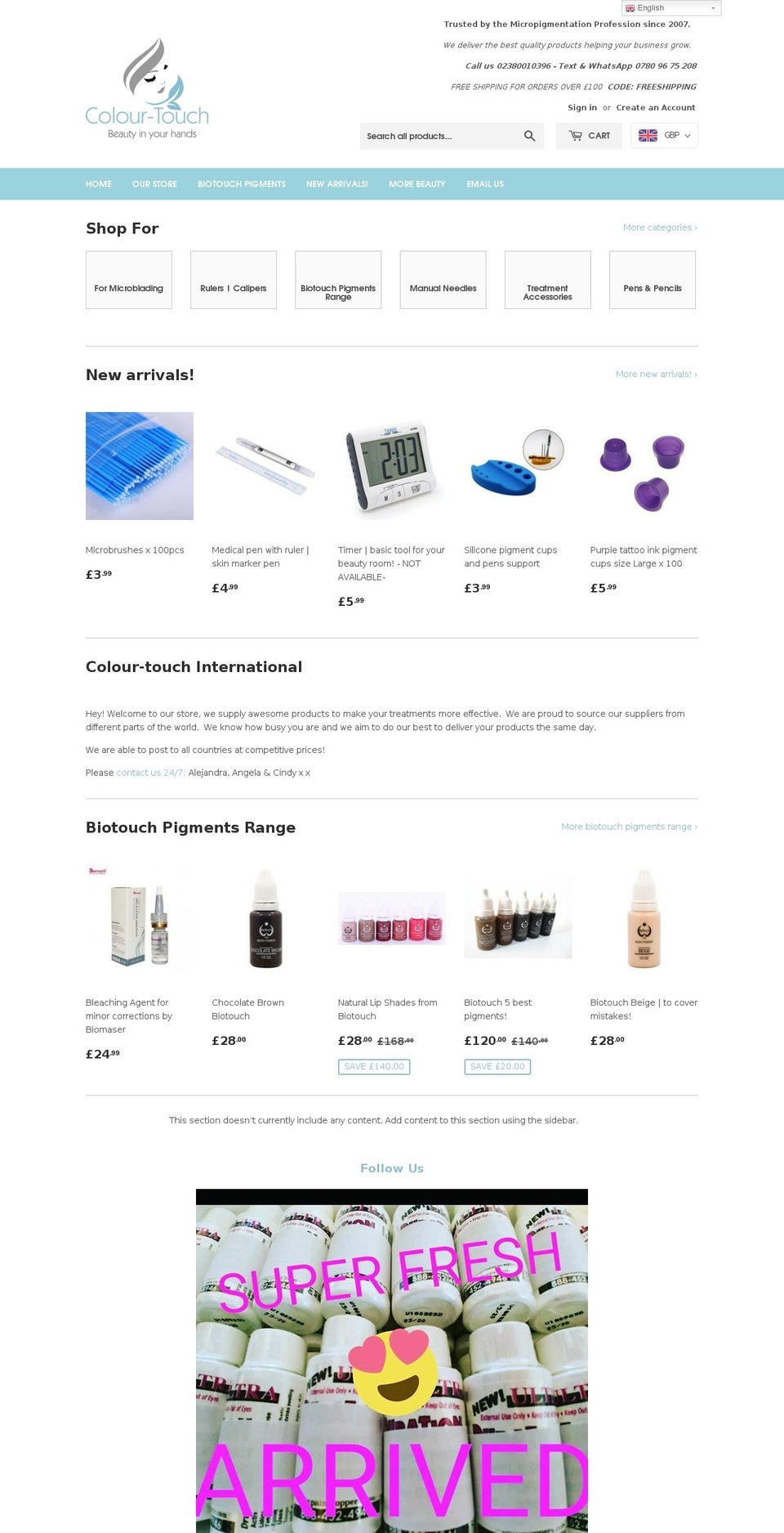 colour-touch.co.uk shopify website screenshot