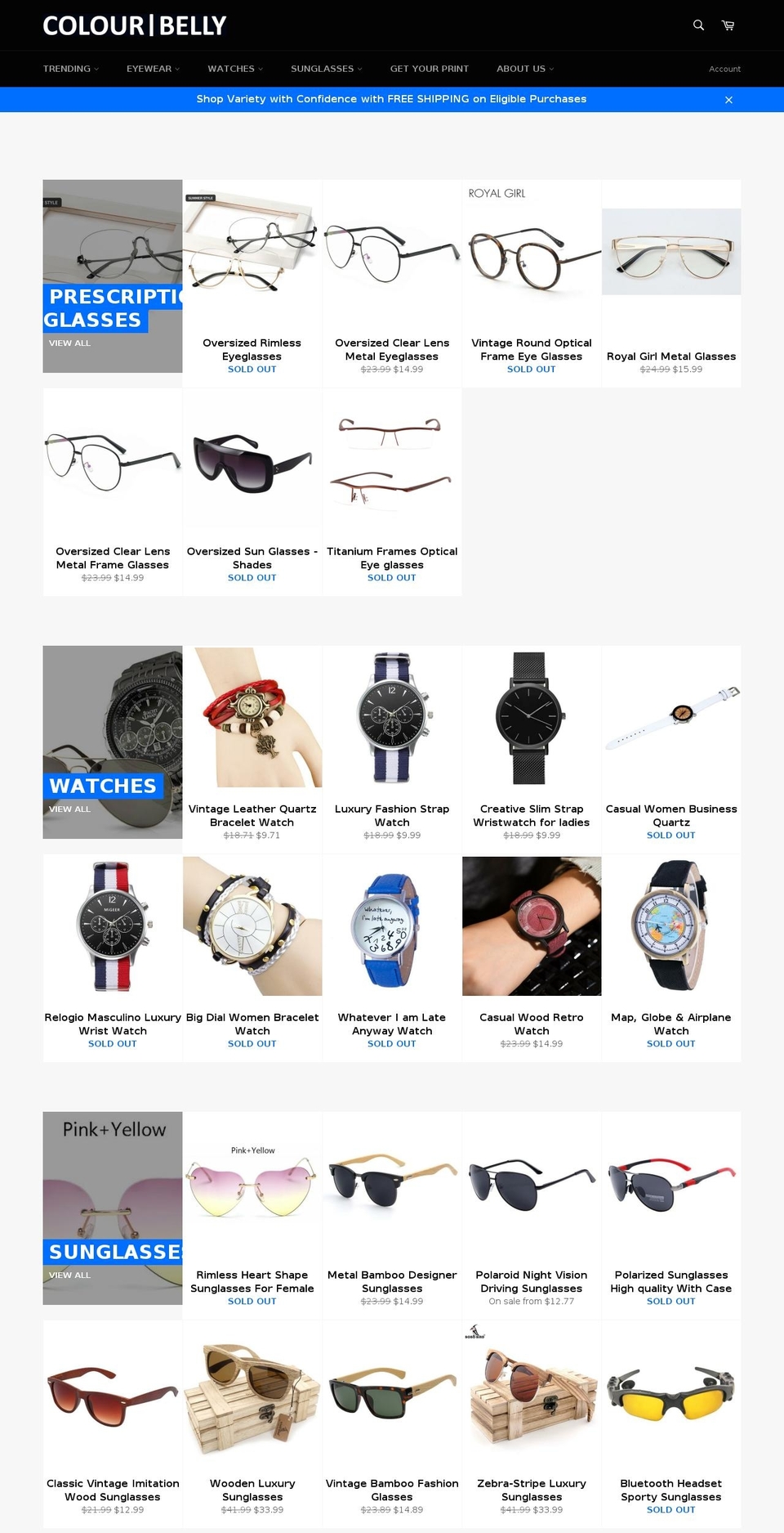colourbelly.com — Shopify storefront screenshot