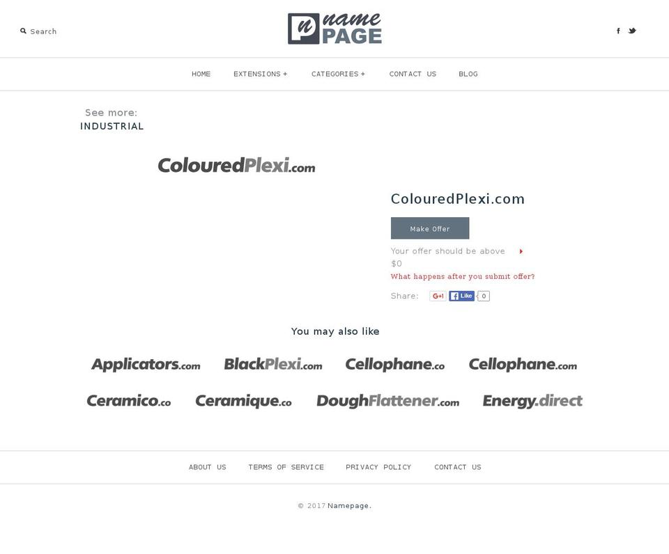 colouredplexi.com shopify website screenshot