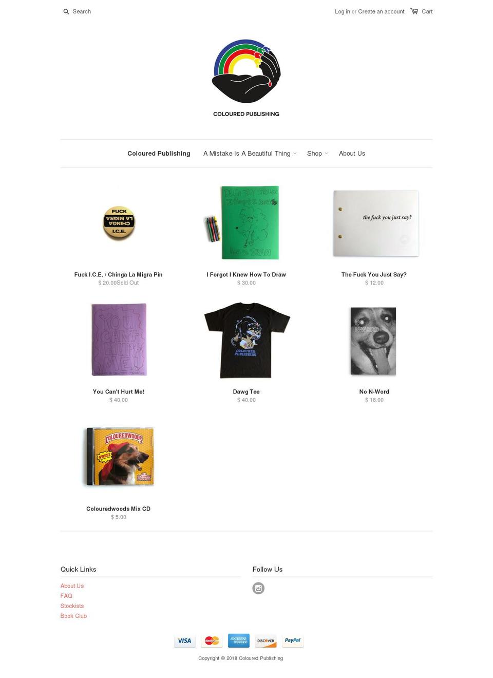 colouredpublishing.press shopify website screenshot