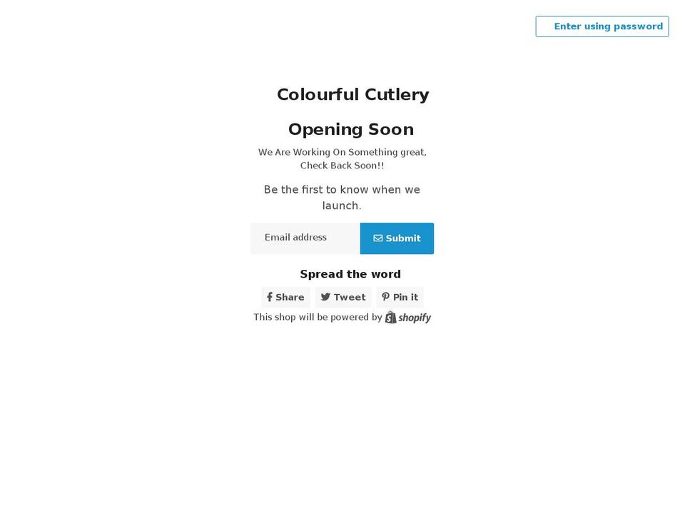 colourfulcutlery.com shopify website screenshot