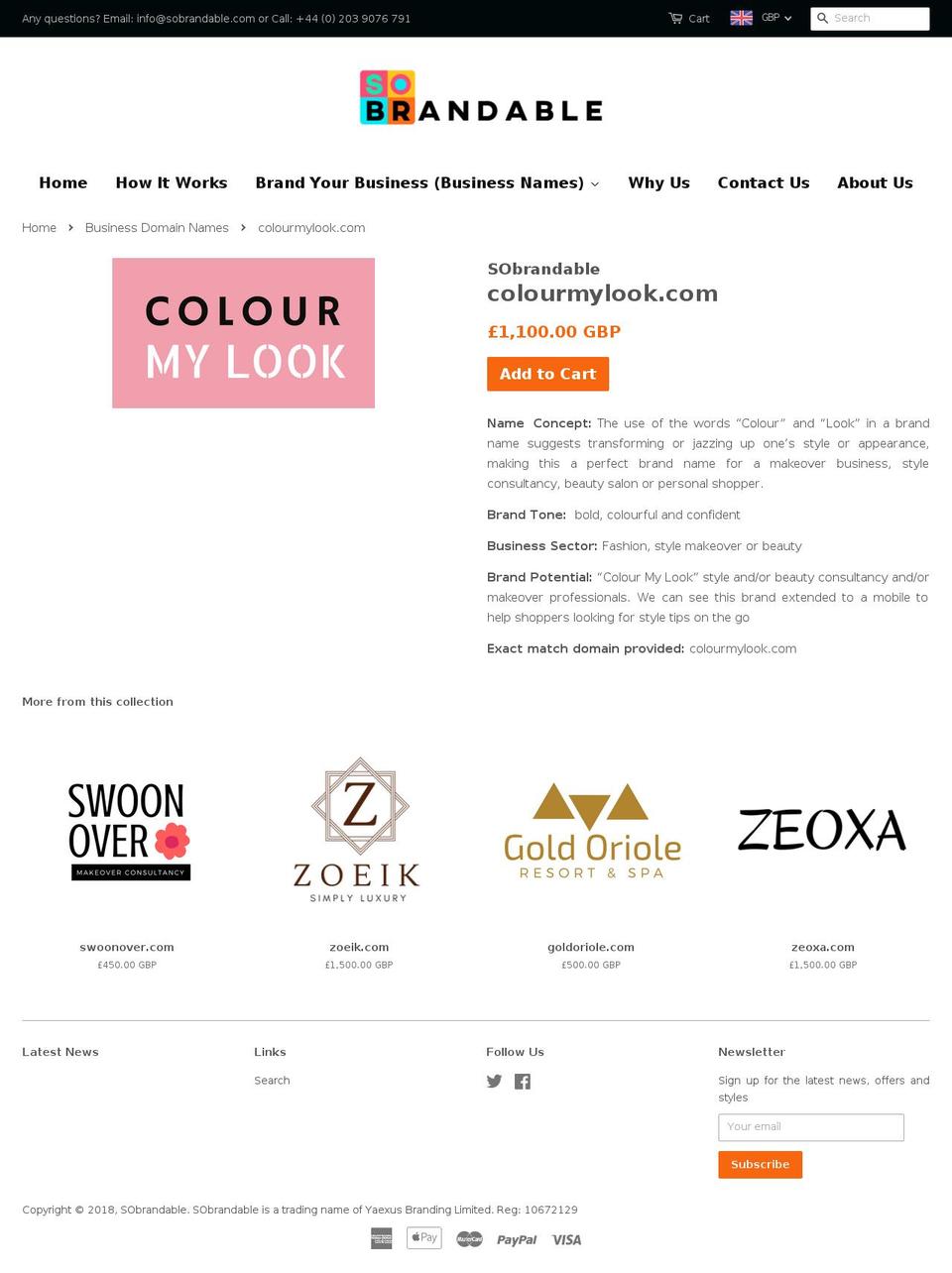 colourmylook.com — Shopify storefront screenshot
