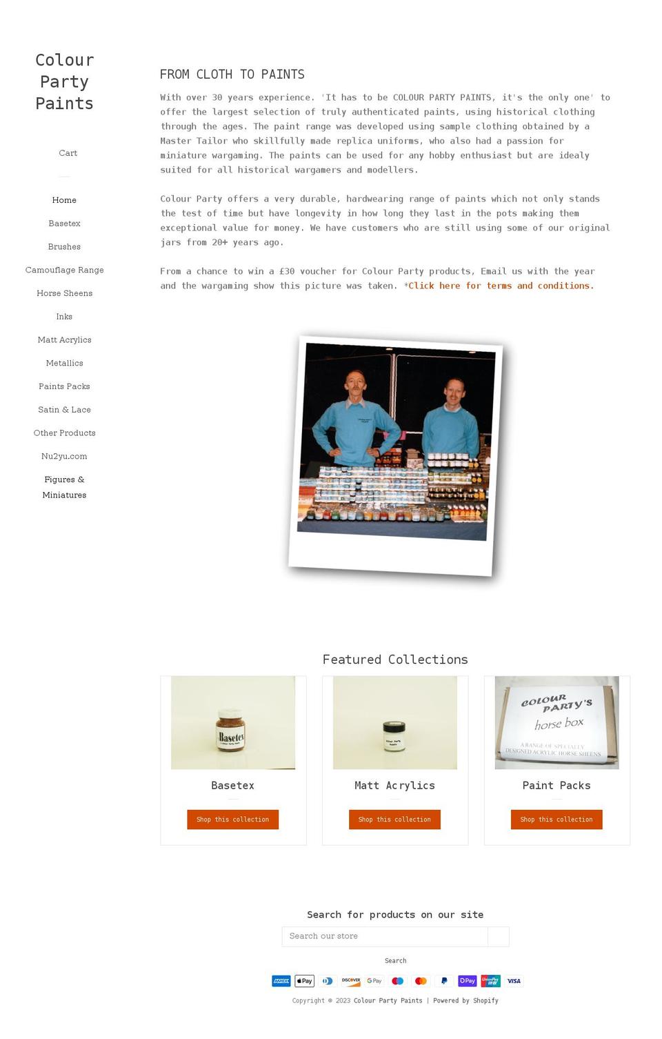 colourpartypaint.co.uk shopify website screenshot