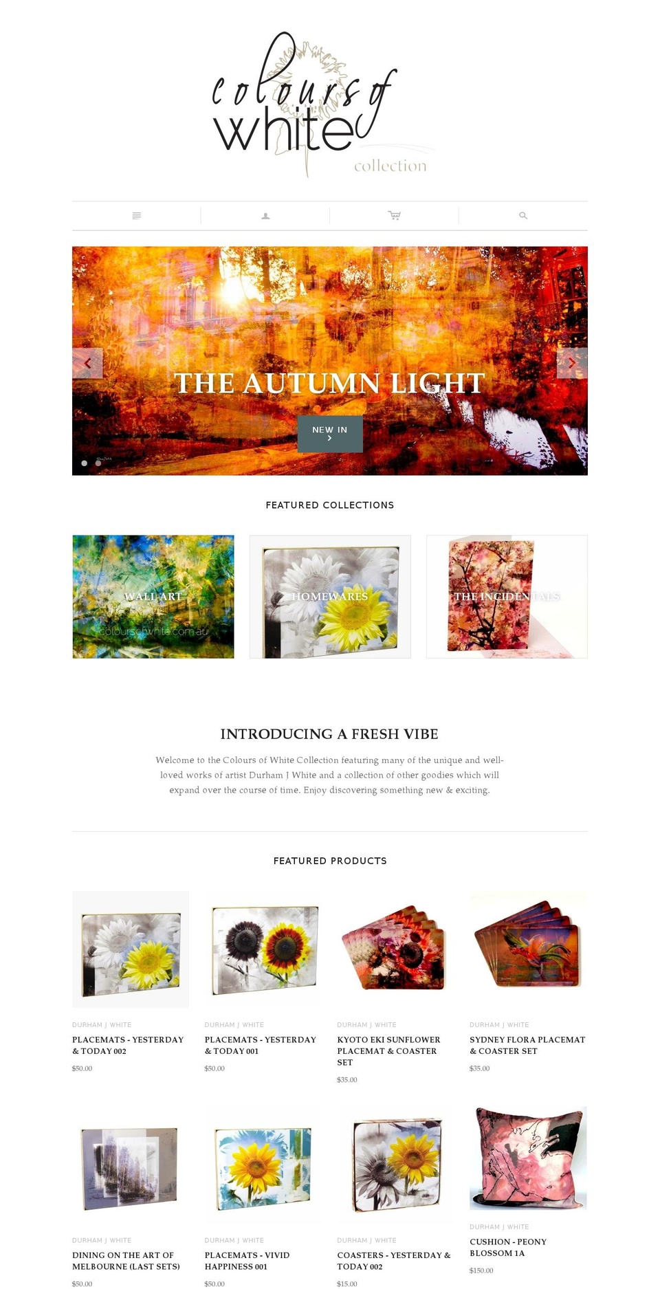 coloursofwhite.com.au shopify website screenshot