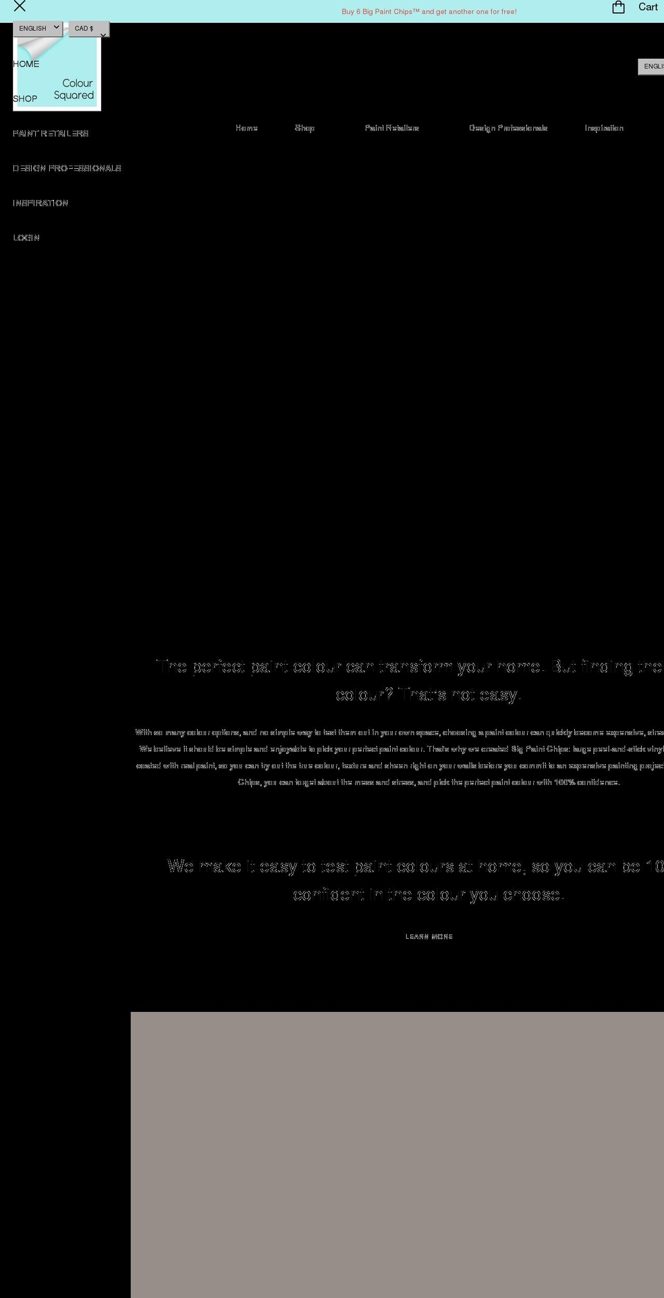 coloursquared.com shopify website screenshot