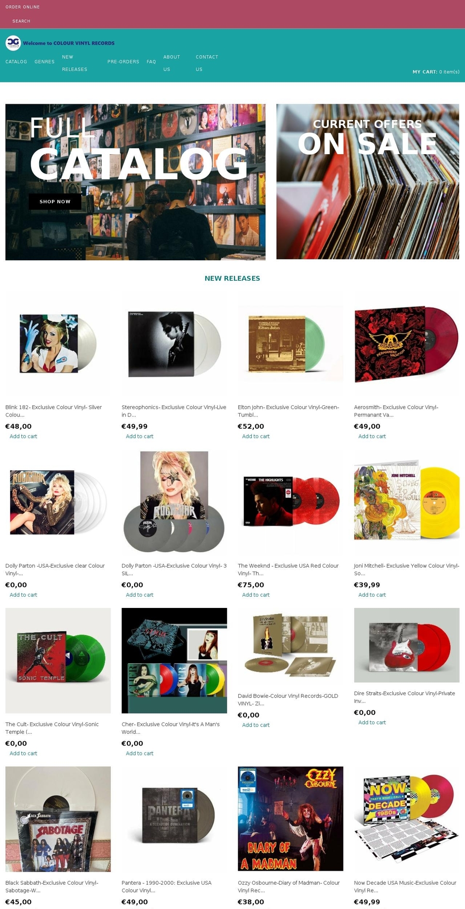 colourvinylrecords.com shopify website screenshot