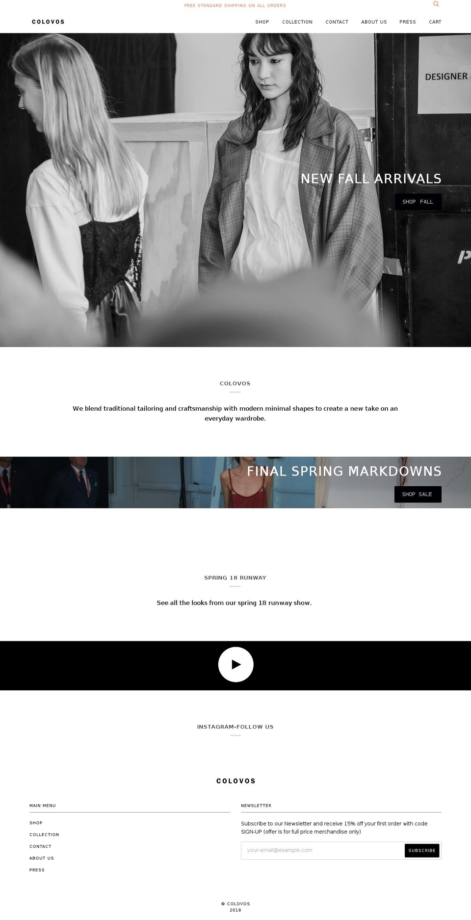 colovos.com shopify website screenshot