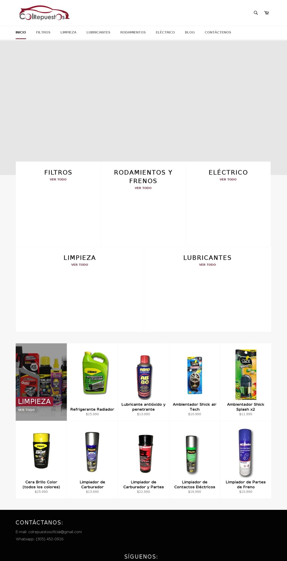 colrepuestos.com — Shopify storefront screenshot