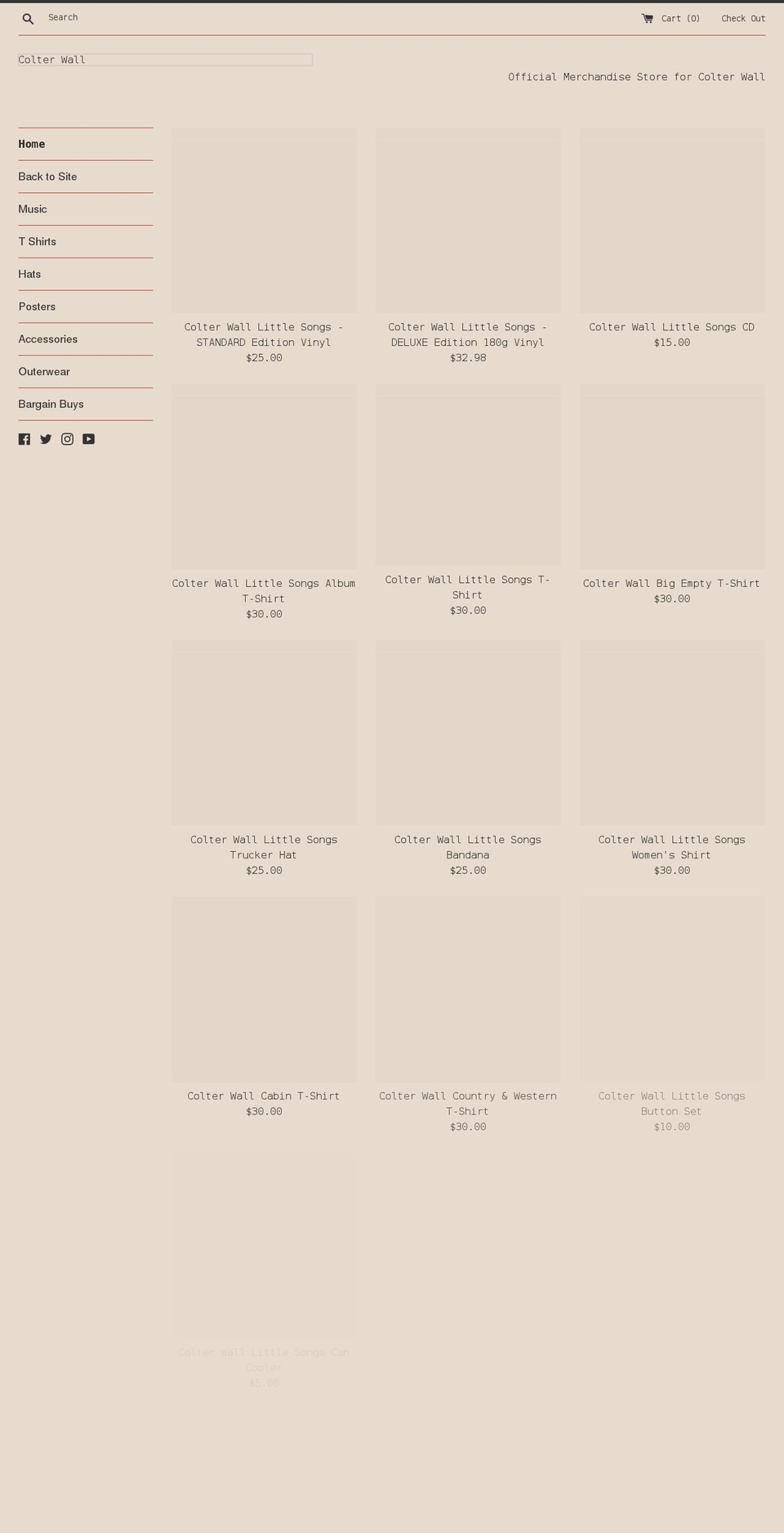 colter-wall.myshopify.com shopify website screenshot