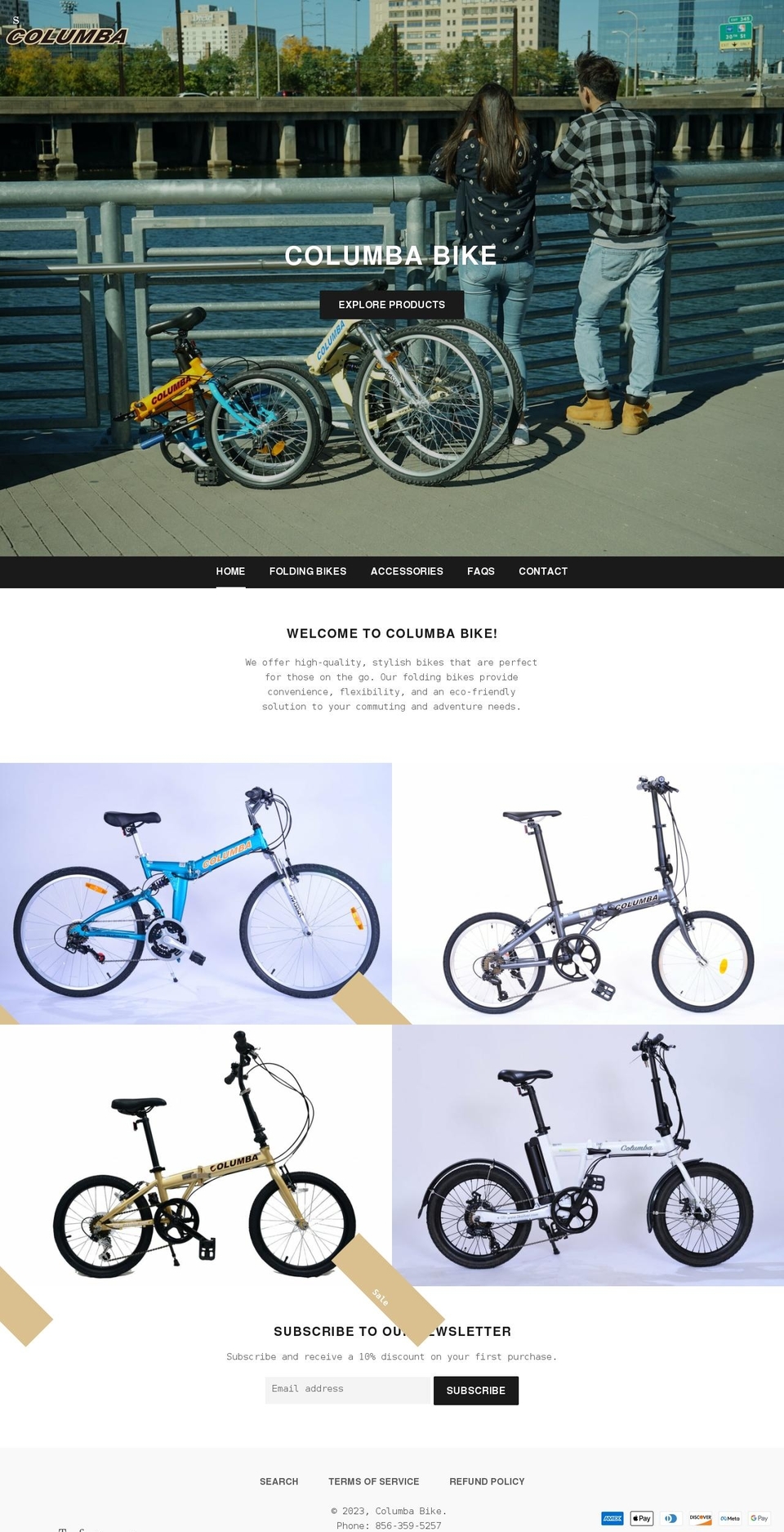 columbabike.com shopify website screenshot