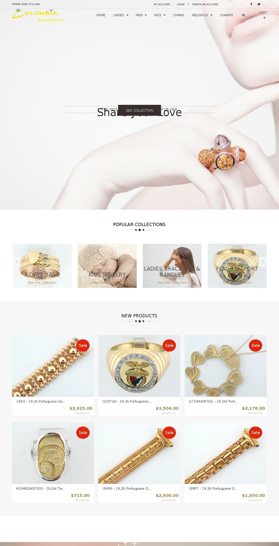 jewelry-r13 Shopify theme site example columbiajewelers.net