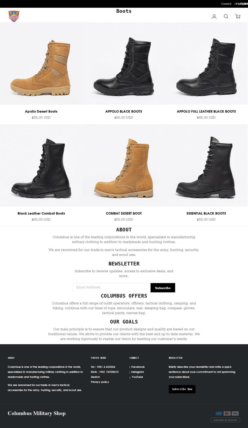 columbus-lb.com shopify website screenshot