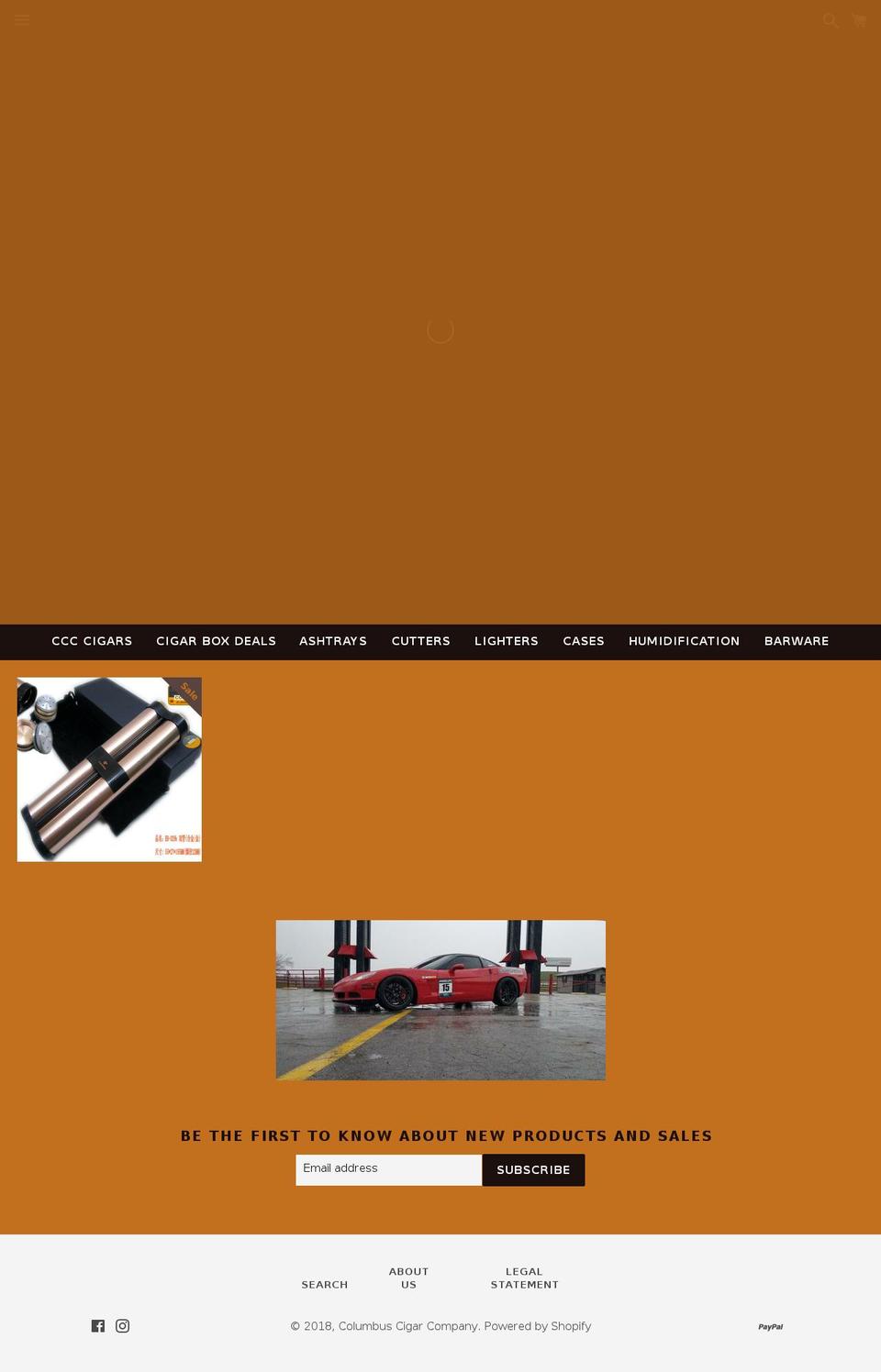 columbuscigarcompany.com shopify website screenshot