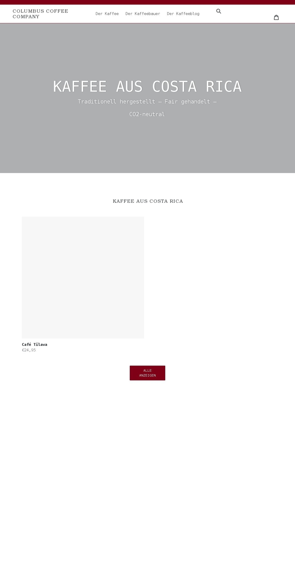 columbuscoffeecompany.com shopify website screenshot