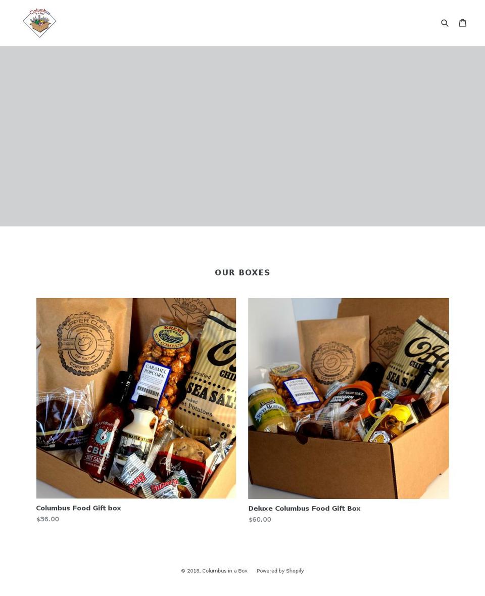 columbusinabox.com — Shopify storefront screenshot
