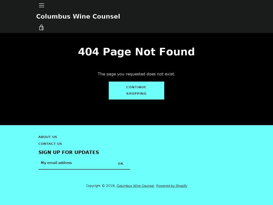 columbuswinemixer.com — Shopify storefront screenshot