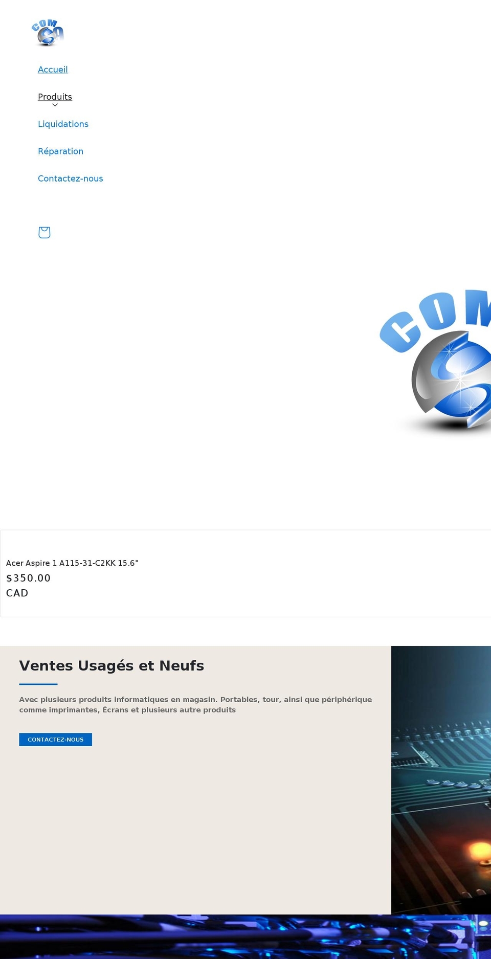 com9informatique.com shopify website screenshot