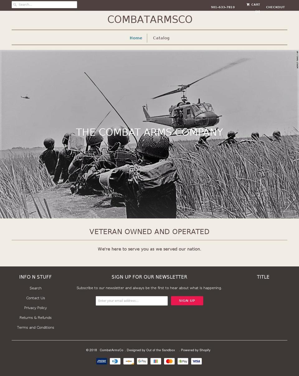 combatarms.co shopify website screenshot