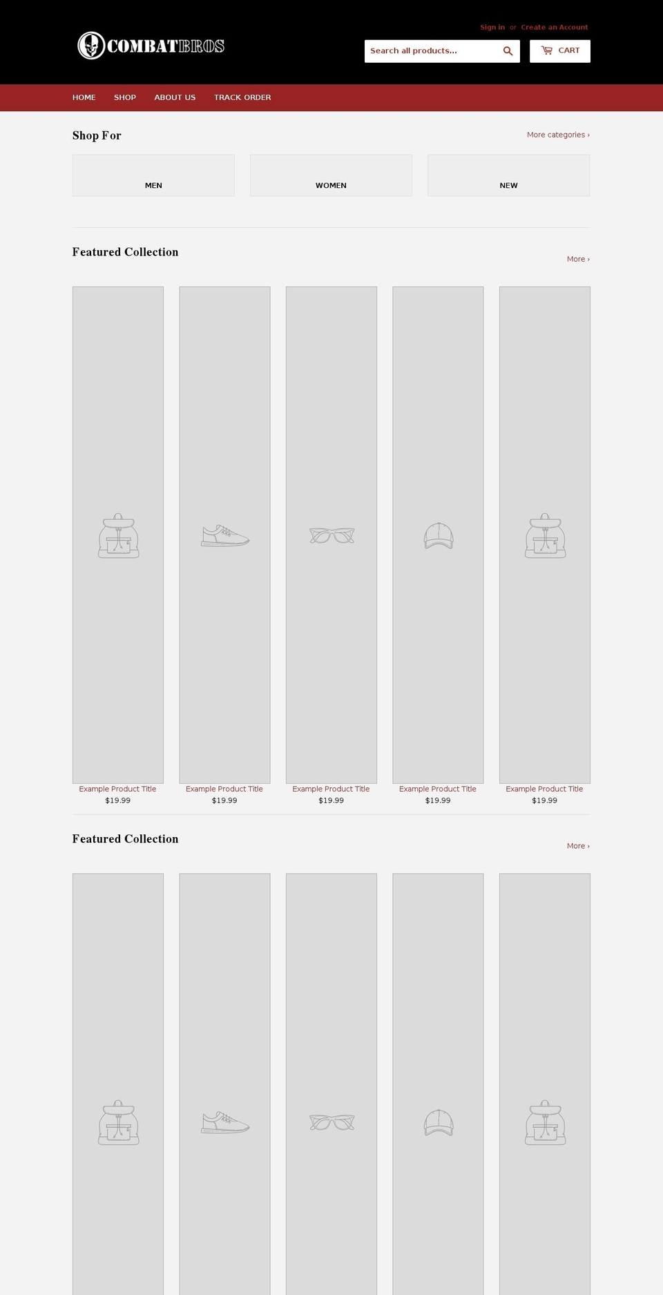 combatbros.com — Shopify storefront screenshot